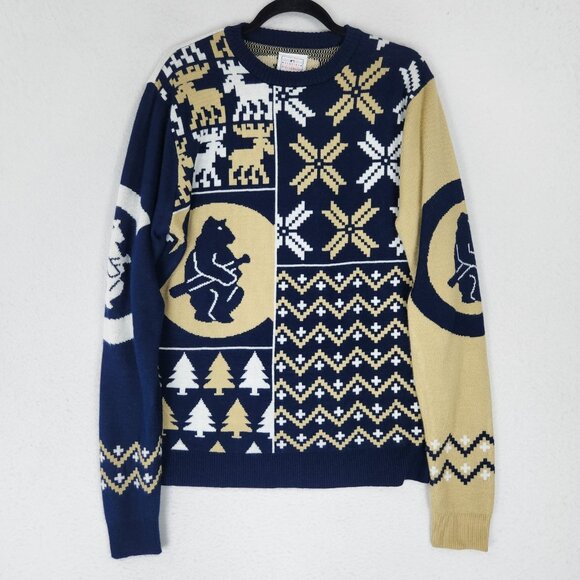 Chicago Cubs Sweater Mens Large Navy Blue Christmas MLB Team Pullover Casual - Picture 1 of 10
